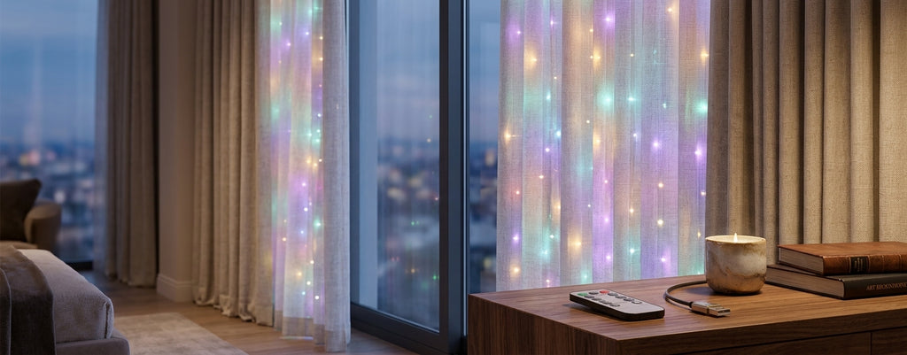 Cortina de luces LED multicolor