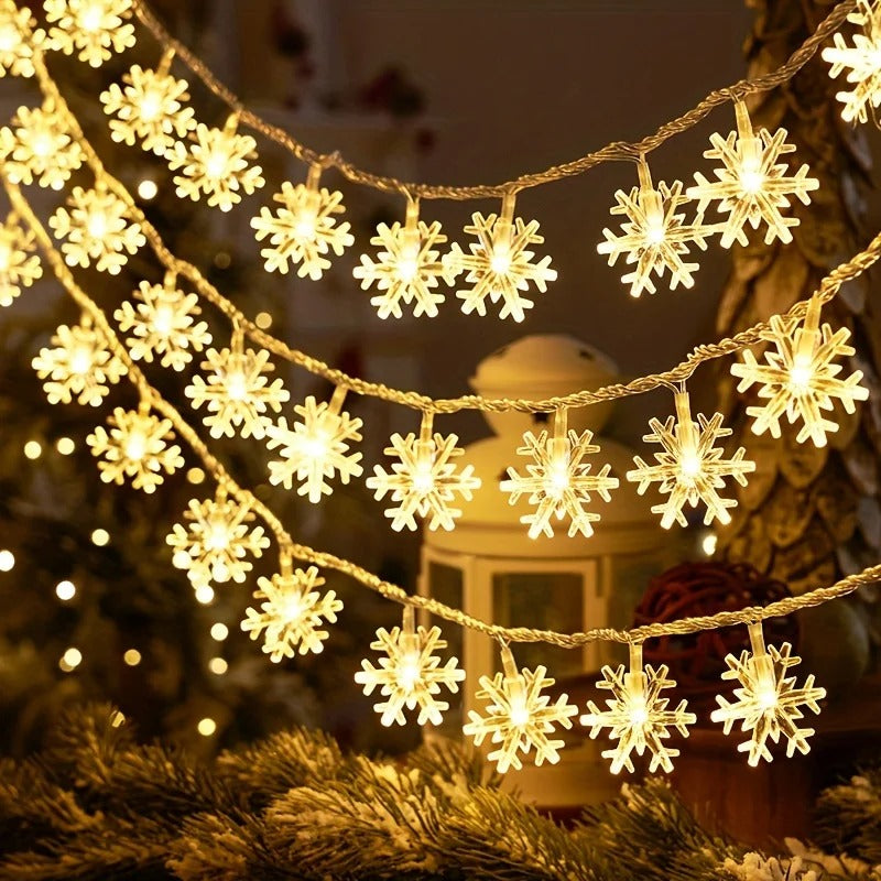 Guirnalda de Luces LED Copos de Nieve (3 m)