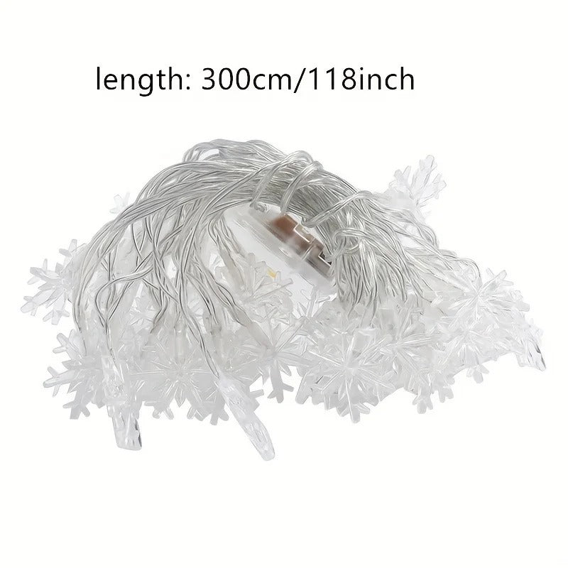 Guirnalda de Luces LED Copos de Nieve (3 m)